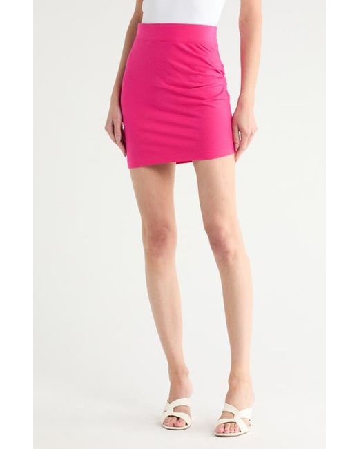 Helmut Lang Pink Asymmetric Ruched Miniskirt