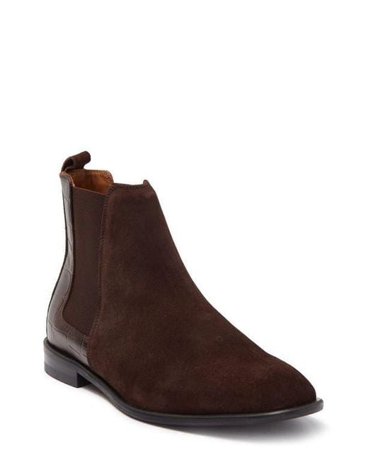 Donald J Pliner Men's Brown Calf Suede Chelsea Boot