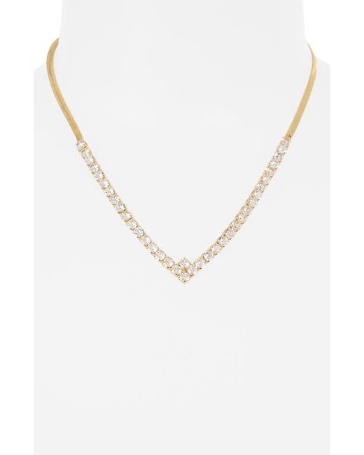 Nordstrom Rack Multicolor Cubic Zirconia V-Shape Collar Necklace