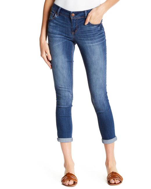1822 Denim Blue Adrianna Crop Skinny Jeans