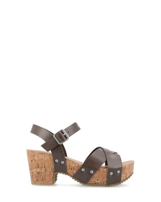 Journee Collection Brown Platform Sandal
