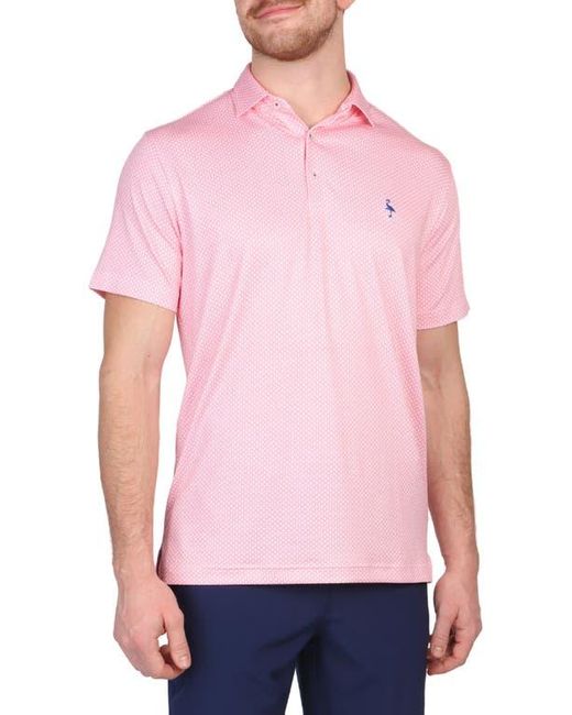 Tailorbyrd Pink Mini Geo Print Performance Polo for men