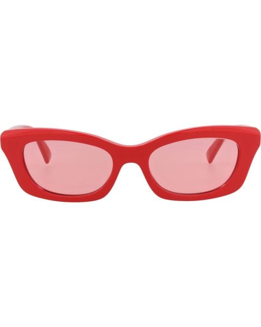Alexander McQueen Red 52Mm Rectangular Sunglasses