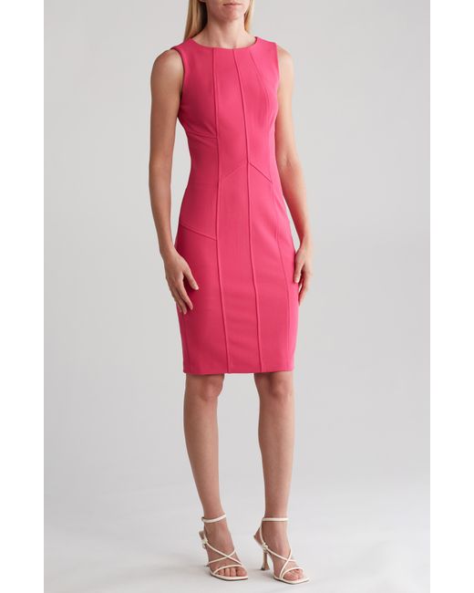 Calvin Klein Pink Princess Seam Sheath Dress