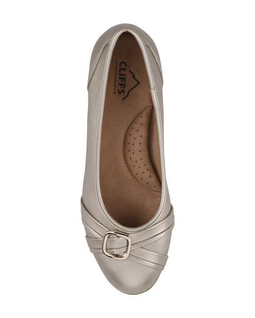 White Mountain Gray Calming Buckle Strap Flat