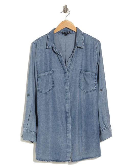 Velvet Heart Blue Riley Long Sleeve ® Lyocell Button-up Shirt