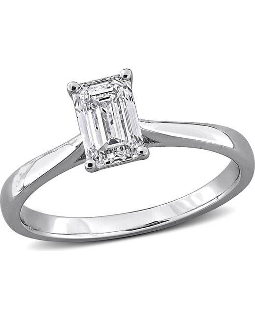 Created Forever Metallic Emerald Cut Lab-Grown Diamond Solitaire Ring