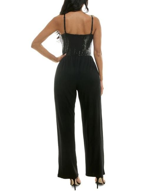 Bebe Black Disco Dot Jumpsuit