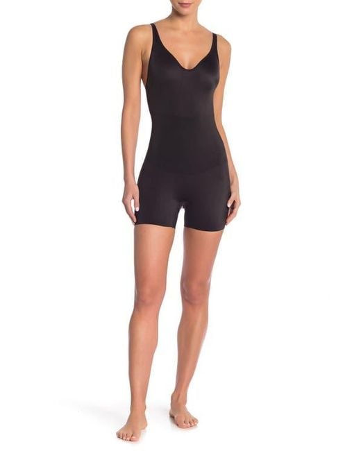 Tc Fine Intimates Black Mid-Thigh Shaping Bodysuit