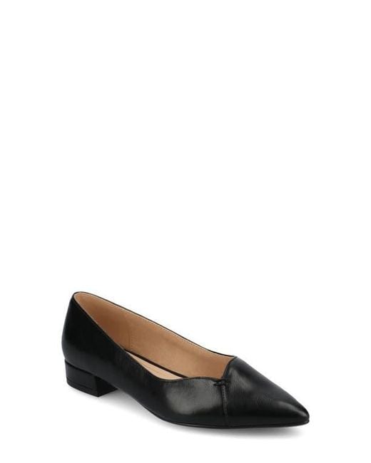 Journee Collection Black Carmin Pointed Toe Flat