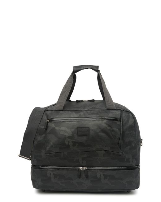Duchamp Black Camo Print Duffle Bag for men