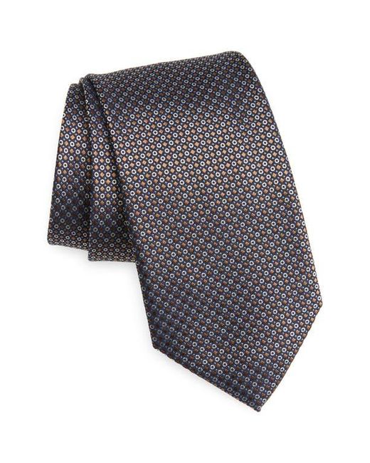 Canali Gray Solid Micropattern Silk Tie for men