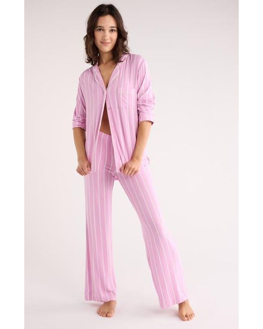 Nordstrom Rack Pink Tranquility Long Sleeve Shirt & Pants Two-Piece Pajama Set