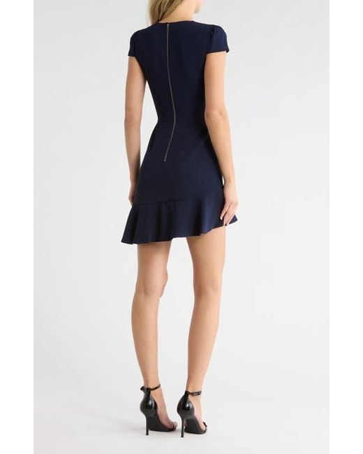alice and olivia blue ruffle dress MILLA LACE MAXI DRESS in MIDNIGHT BLUE