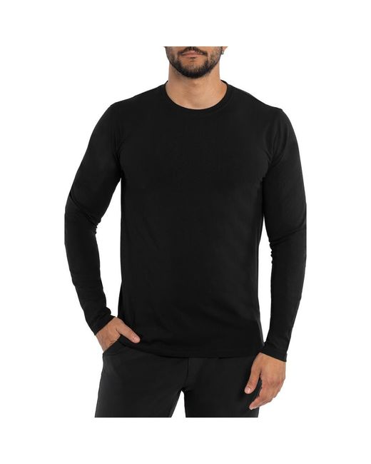 Xray Jeans Black Crewneck Long Sleeve T-Shirt for men