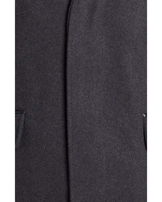 Cole Haan Wool Blend Overcoat With Knit Bib Inset in ...
