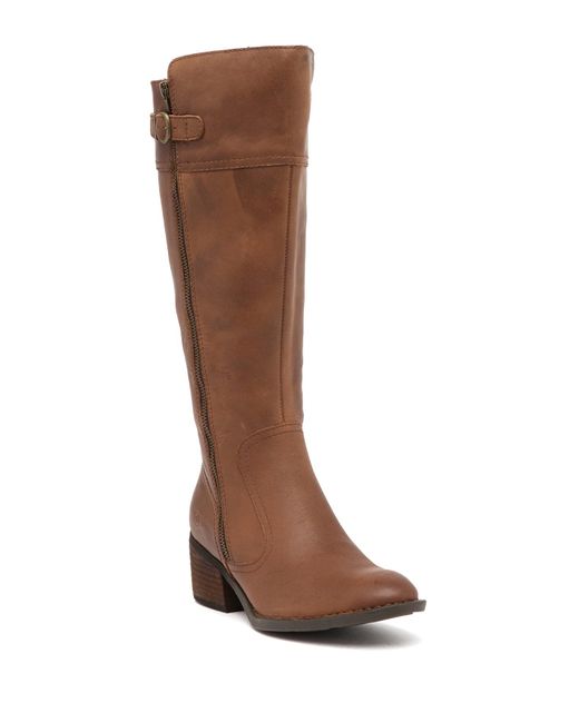 Born Brown Fannar Wide Calf Leather Knee High Boot