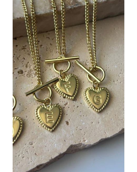 Adornia Metallic Initial Heart Toggle Necklace
