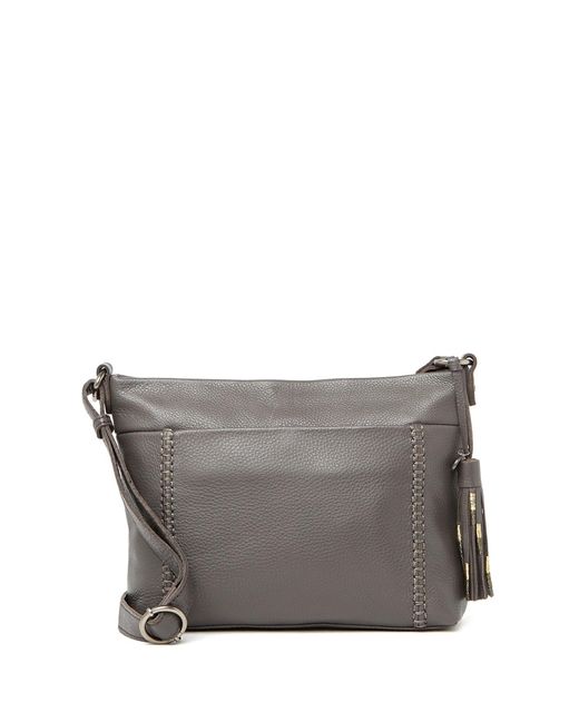 The Sak Gray Melrose Leather Crossbody Bag