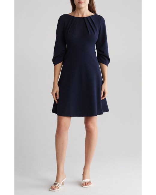 Calvin Klein Blue Pleated Sleeve A-line Dress