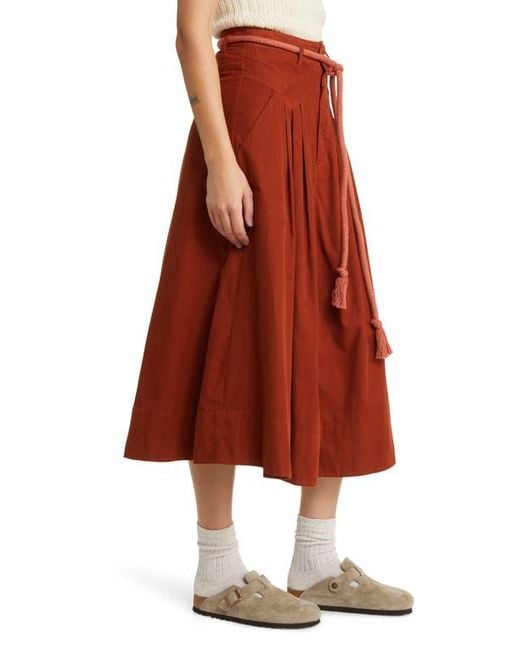 The Great Red The Field Cotton Corduroy Midi Skirt