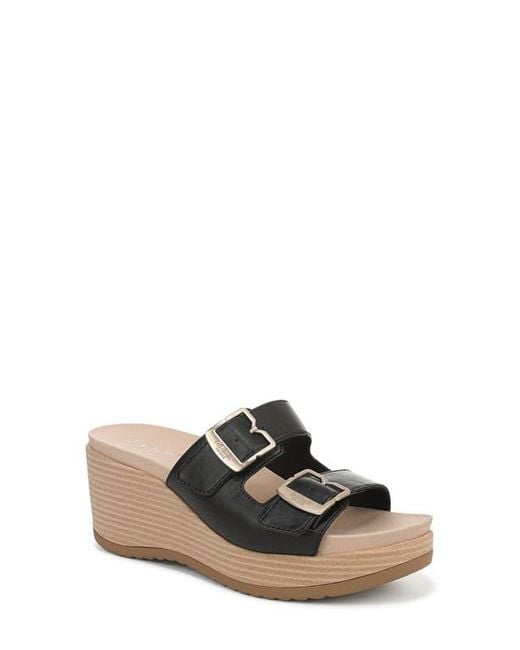 Dr. Scholls Black Cali Breeze Wedge Sandal