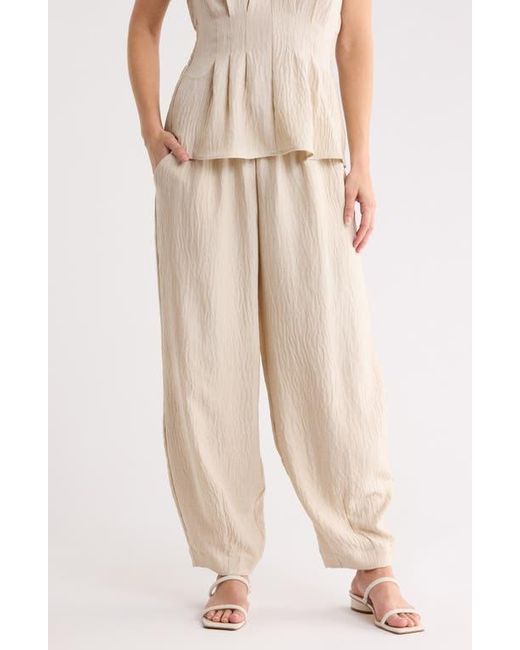 Max Studio Natural Drawstring Waist Lantern Leg Pants