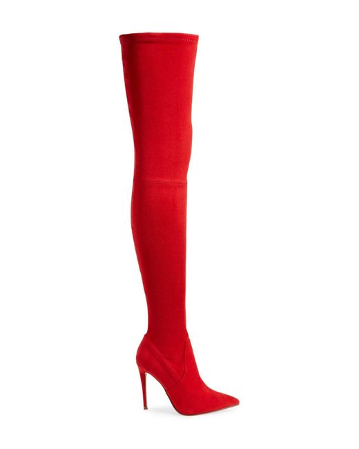 Steve Madden Dominique Thigh High Boot in Red | Lyst