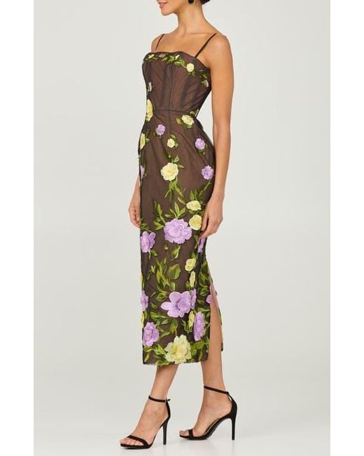 corset chiffon dress MissJophiel Strapless Floral Print Ruffled with Slit Adrianna Papell Women's V-Neck Size:ML/UK10-12 Sweet 16 Dress