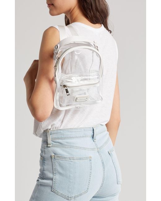 Madden Girl White Clear Vinyl Mini Backpack