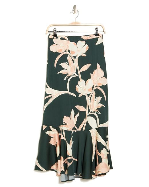 Tahari Multicolor Floral Print Flounce Skirt