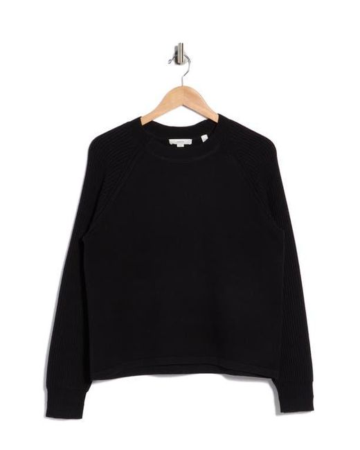 Vince Black Ribbed Cotton Pullover