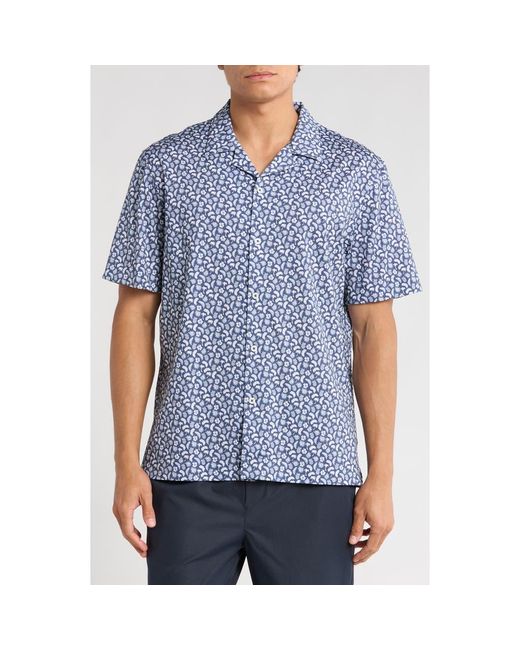 Bugatchi Blue Ooohcotton Short Sleeve Button-Up Shirt for men