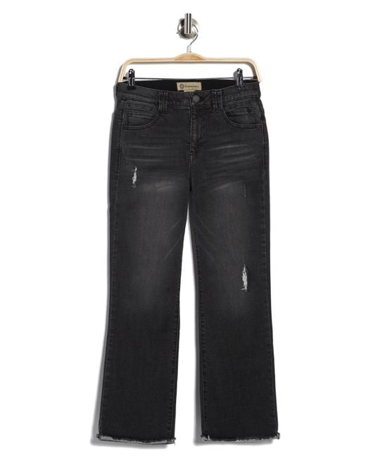Democracy Denim Ab Tech High Rise Cropped Itty Jeans In Black Vintage At Nordstrom Rack | Lyst