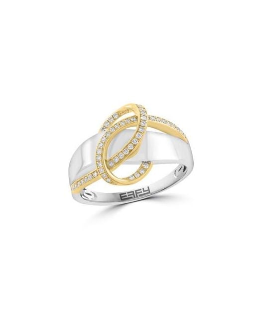 Effy White Two-Tone Diamond Ring