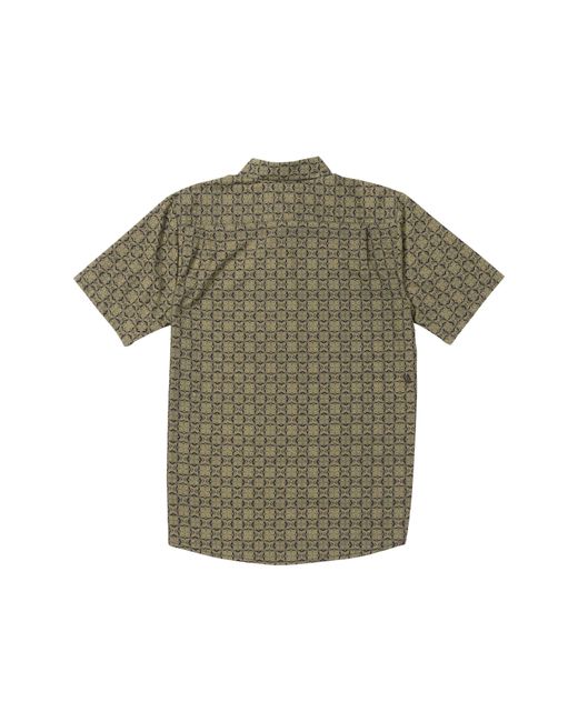 Volcom Brown Scaler Stone Short Sleeve Button-up Shirt for men