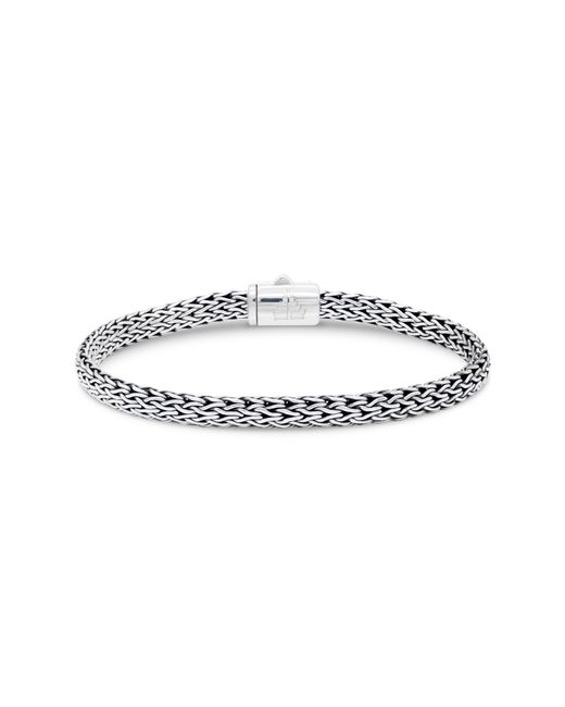 DEVATA White Sterling Silver Semiprecious Stone Chain Bracelet