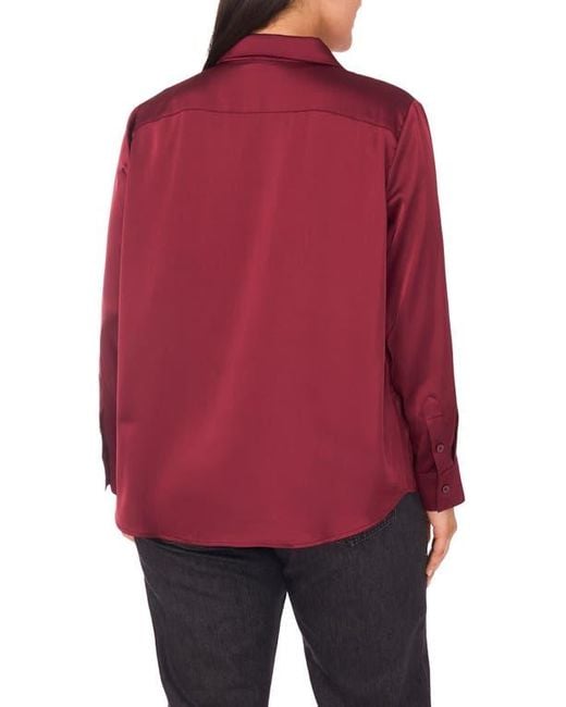 Vince Camuto Red Long Sleeve Button-Down Shirt