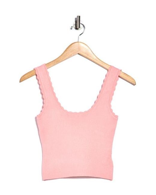 NSR Pink Scalloped Knit Tank