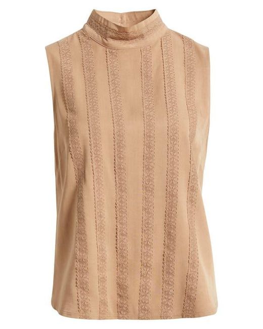 Wit & Wisdom Blue Sleeveless Mock Neck Shell
