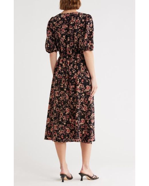 Melrose and Market Multicolor Ruffle Yoke Midi Dress
