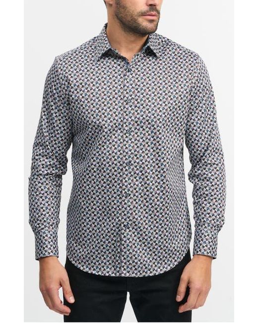 Robert Graham Gray Spun Out Knit Button-Up Shirt for men