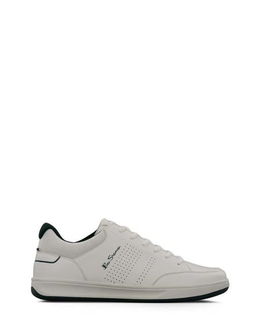 Ben Sherman White Centre Perforated Sneaker for men