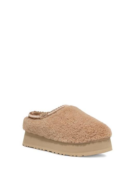 Ugg Brown Tazz Maxi Curly Genuine Shearling Platform Slipper