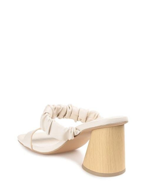 Journee Collection Natural Open Square-Toe Block Heel