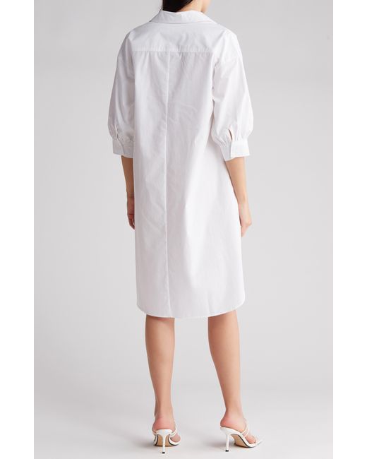 Nordstrom White Oversize Cotton Poplin Shirtdress