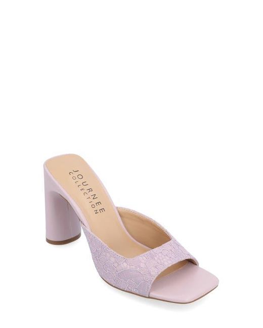 Journee Collection Pink Daivia Lace Block Heel Sandal