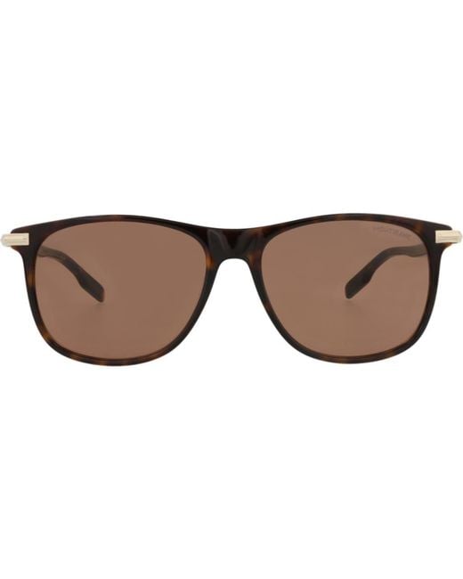 Montblanc Brown 56Mm Rectangular Sunglasses for men