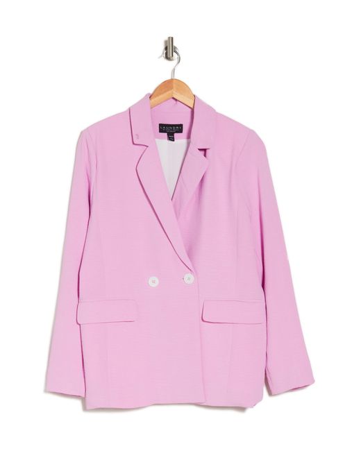 Laundry by Shelli Segal Pink Airflow Double Breasted Blazer