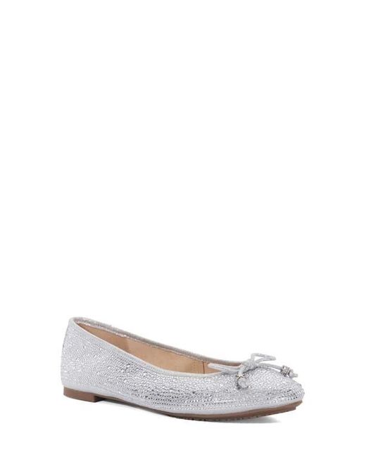 Dune White Hallis Embellished Ballet Flat